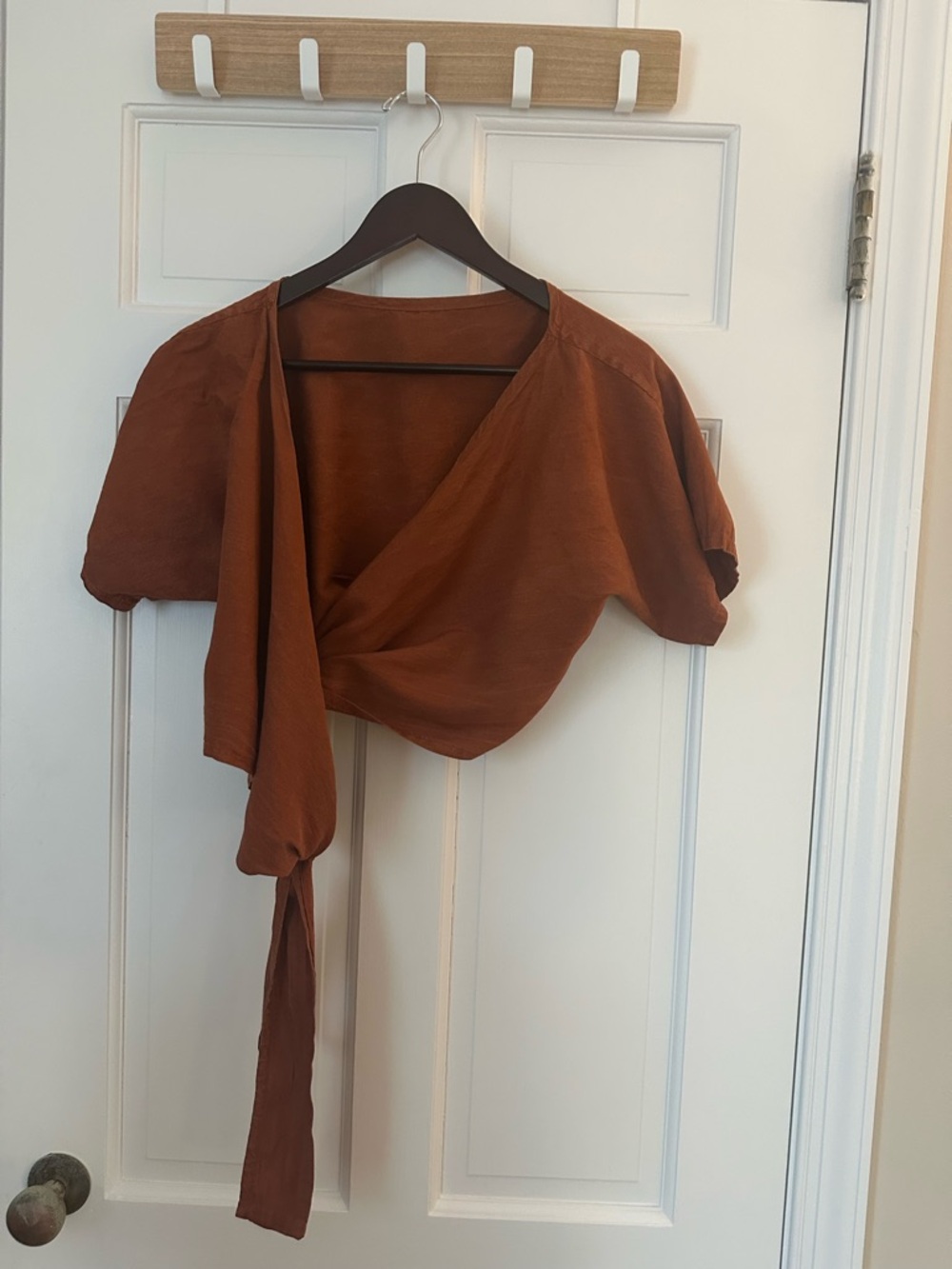Women's Rust Wrap Crop Top